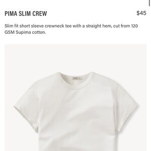 White Pima Slim Tee, size S
